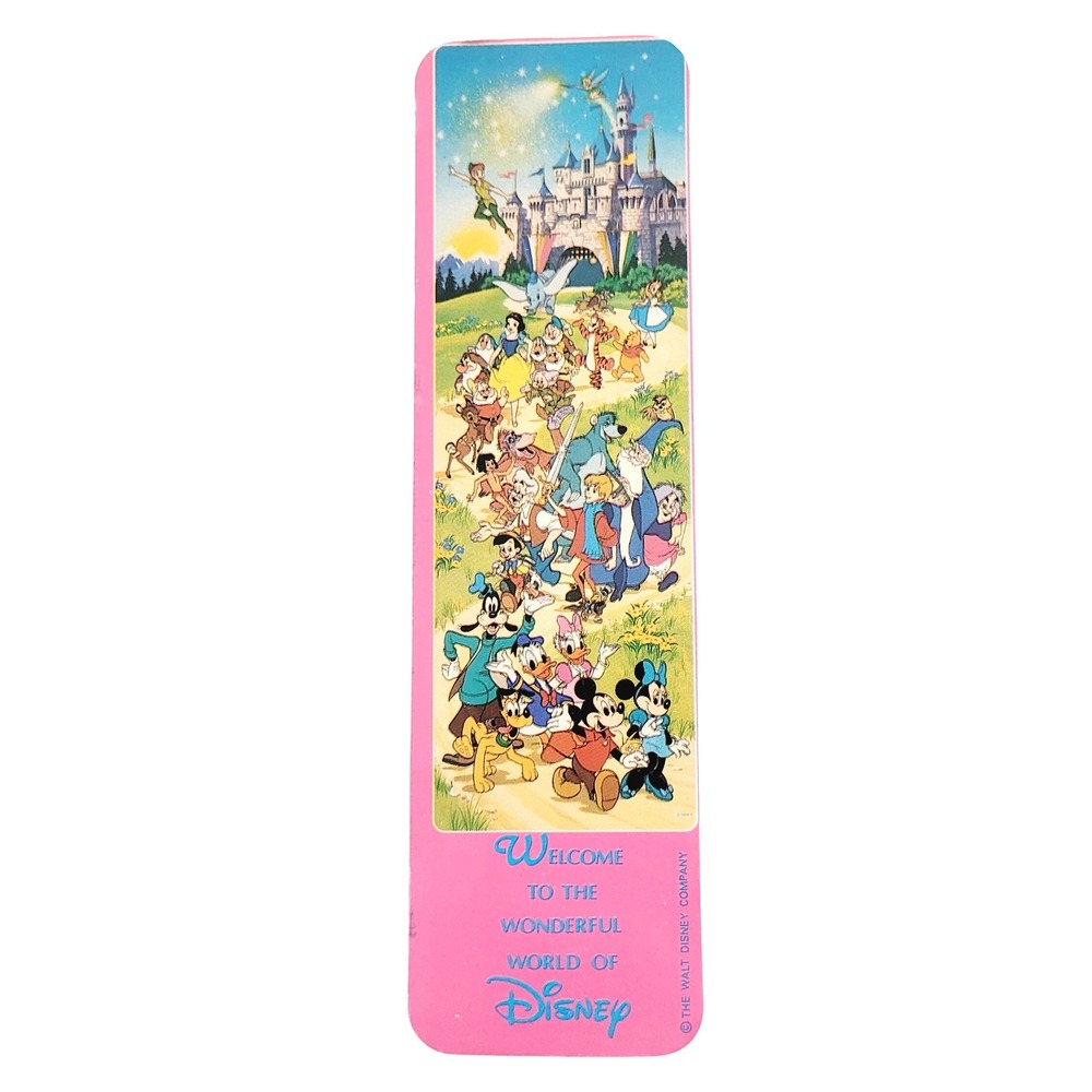 Vintage 80s Welcome Wonderful World Bookmark Walt Disney One Stop Posters 26-081